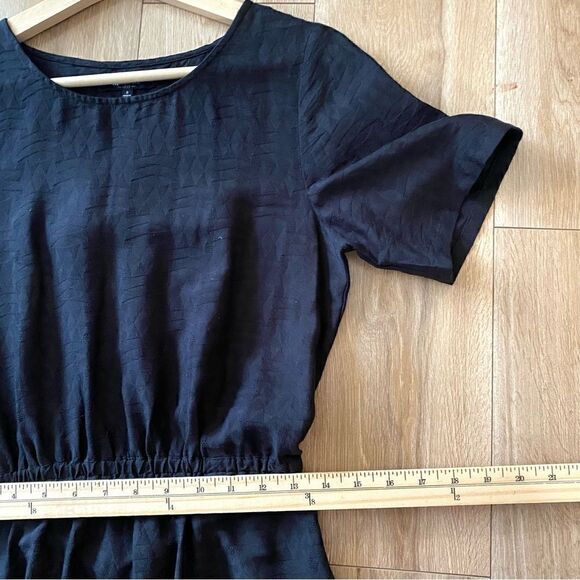 Madewell Womens Black Silk Scallop Back Novella Mini Dress Size Small - Picture 8 of 9